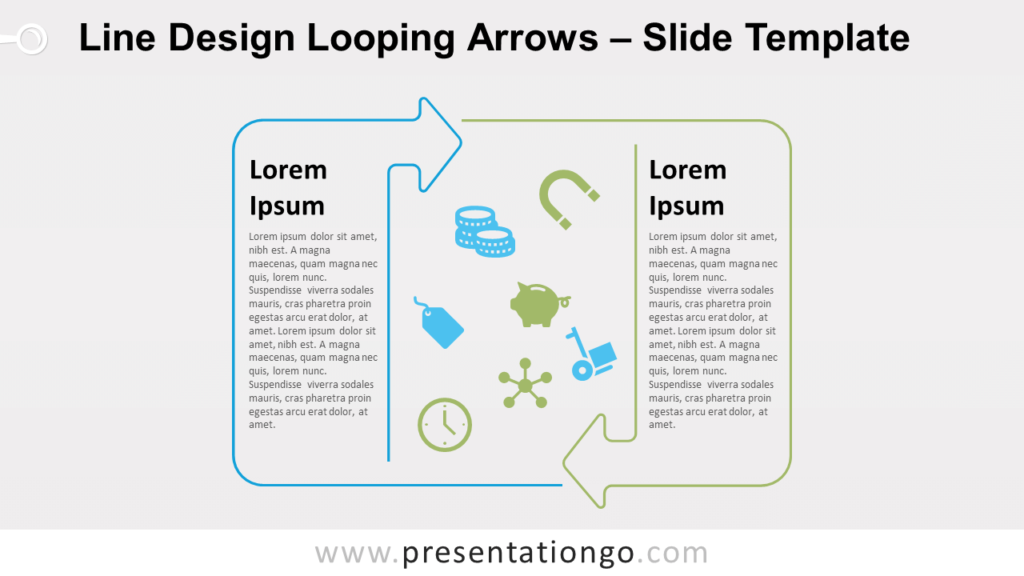 Free Line Design Looping Arrows for PowerPoint and Google Slides