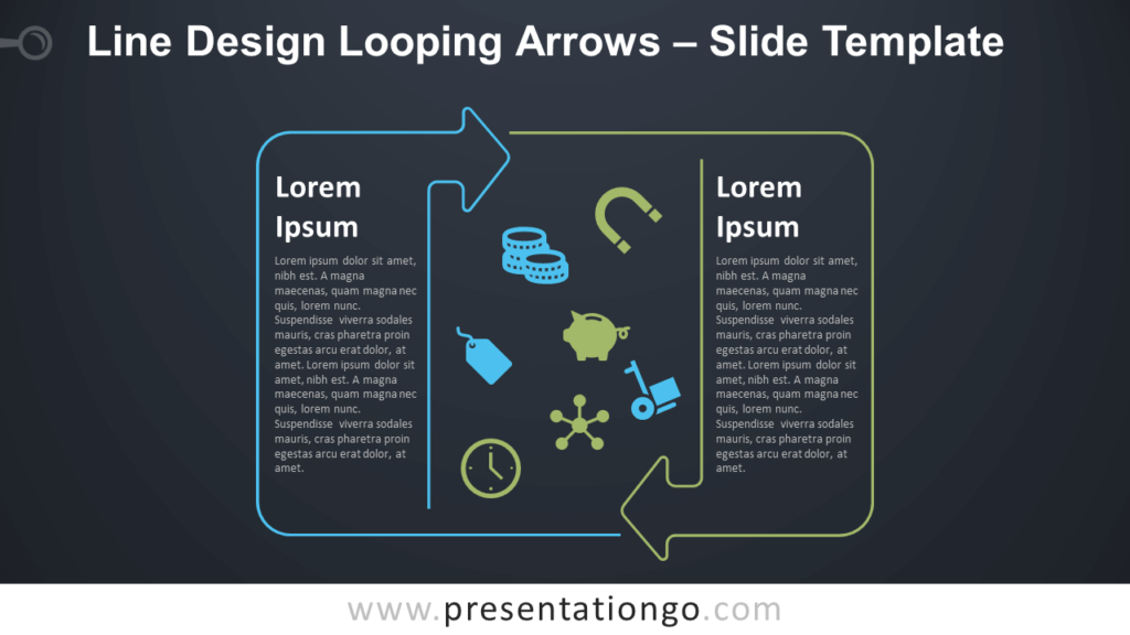 Free Line Design Looping Arrows Text for PowerPoint and Google Slides