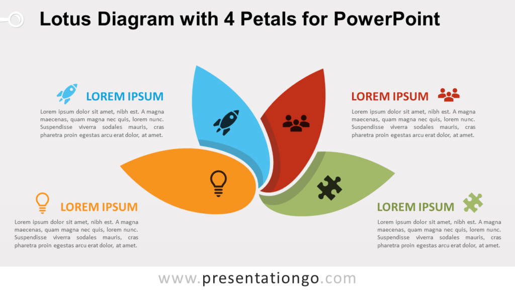 Free Lotus with 4 Petals for PowerPoint