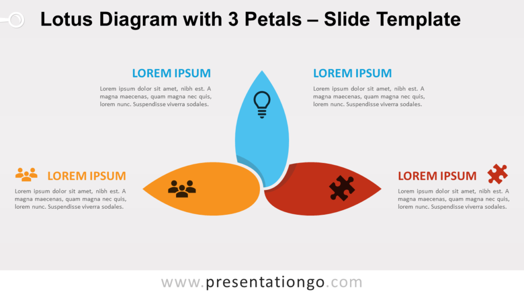 Free Lotus Diagram with 3 Petals for PowerPoint and Google Slides