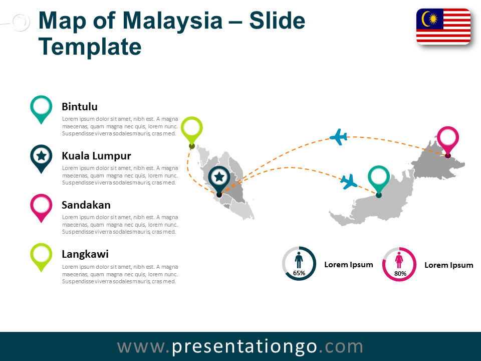 Free Malaysia Map for PowerPoint