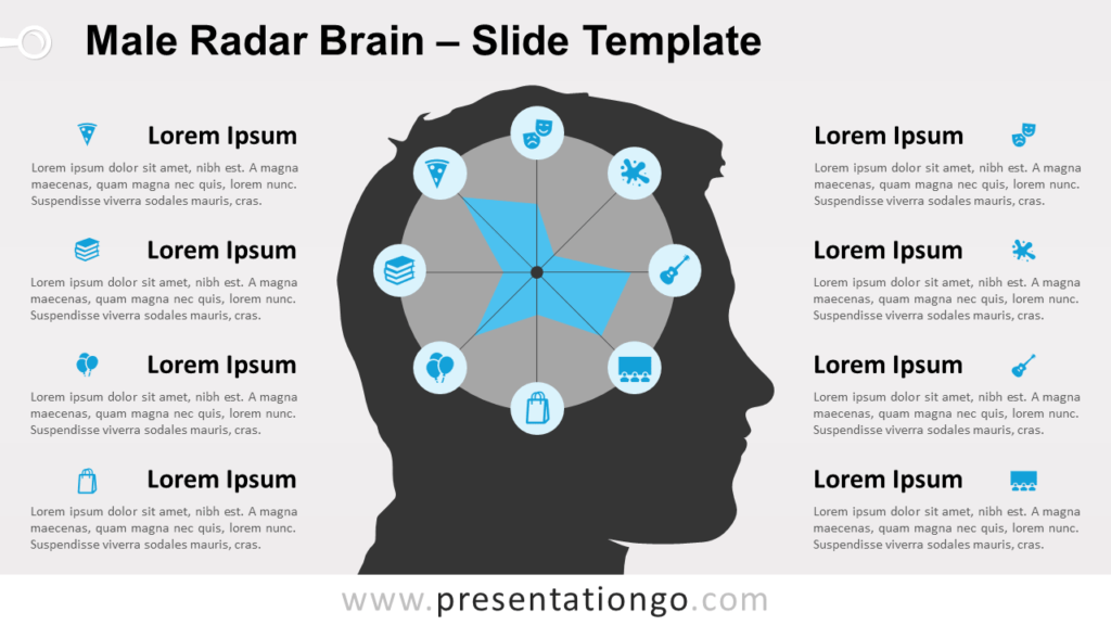 Free Male Radar Brain for PowerPoint and Google Slides