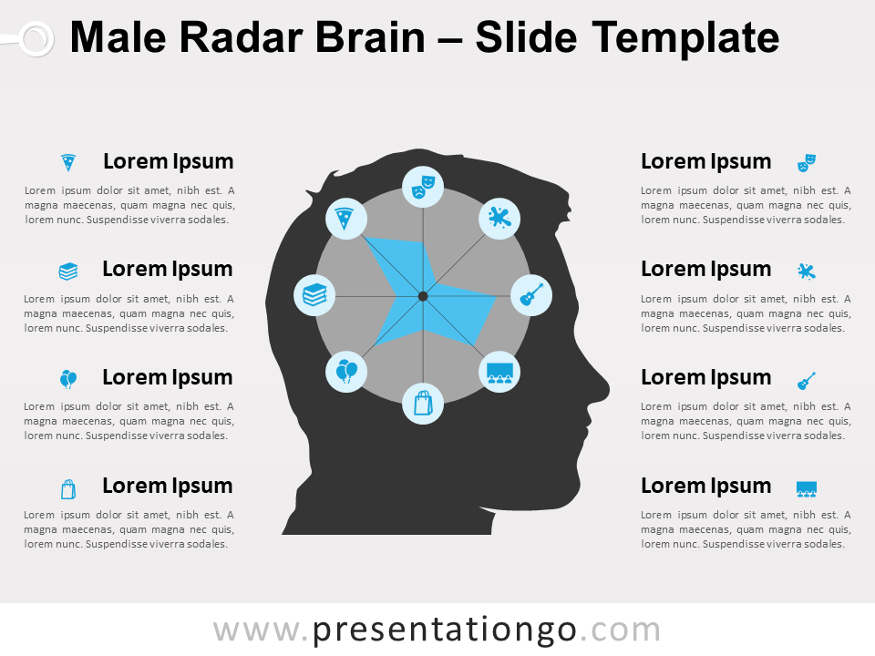 Free Male Radar Brain for PowerPoint