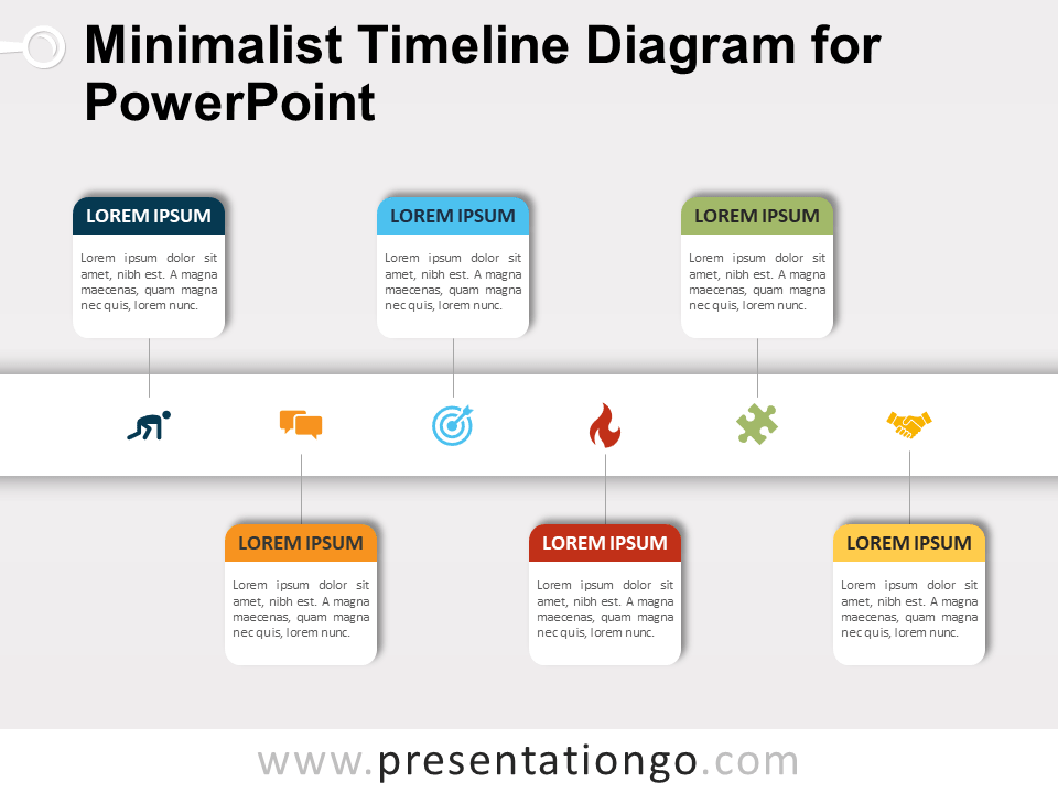 Free Minimalist Timeline Diagram for PowerPoint