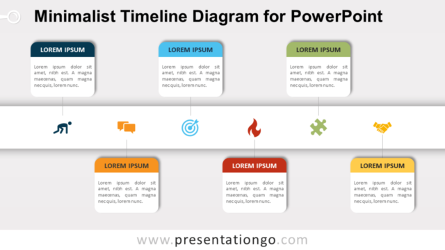 Diagrama de Línea de Tiempo Minimalista Gratis Para PowerPoint