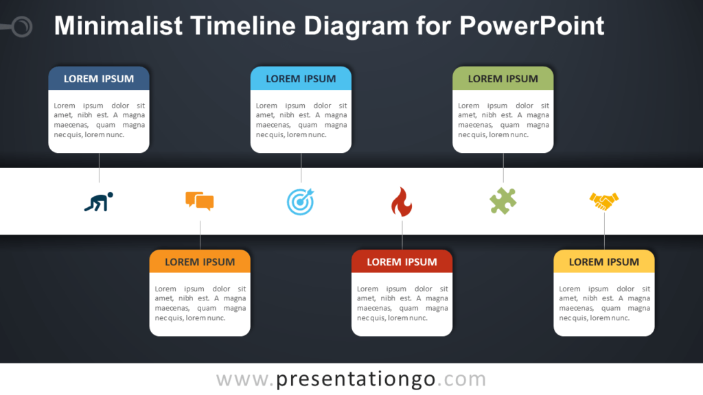 Free Minimalist Timeline for PowerPoint - Dark Background