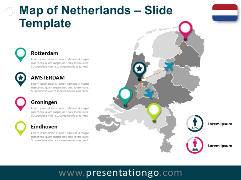 Free Map of Netherlands for PowerPoint