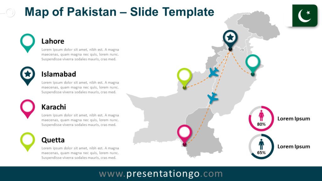 Free Map of Pakistan for PowerPoint and Google Slides