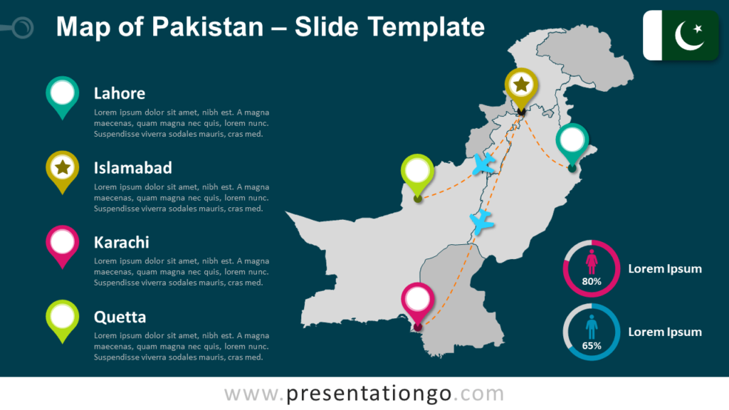 Free Map of Pakistan for PowerPoint and Google Slides