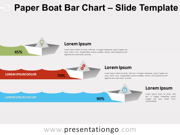 Free Paper Boat Bar Chart for PowerPoint