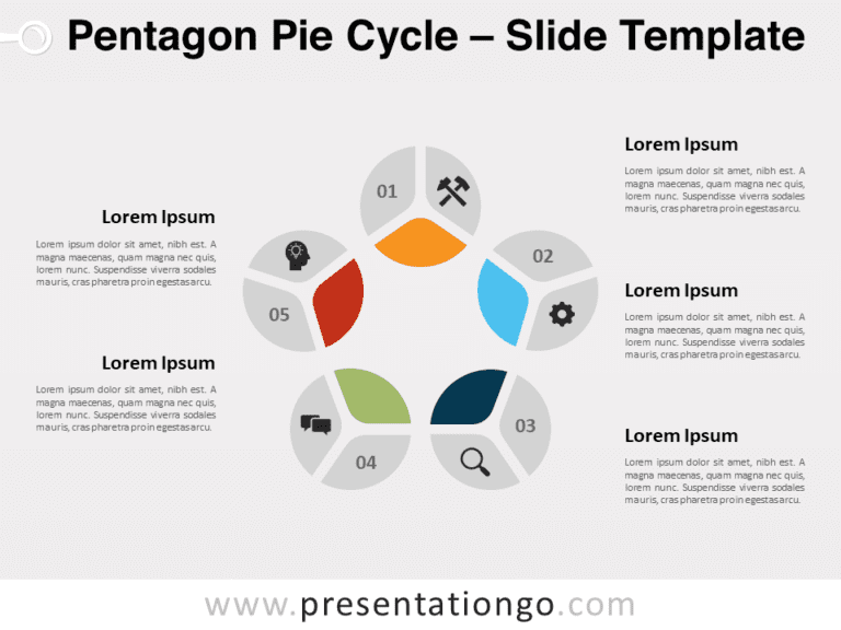 Free Pentagon Pie Cycle for PowerPoint