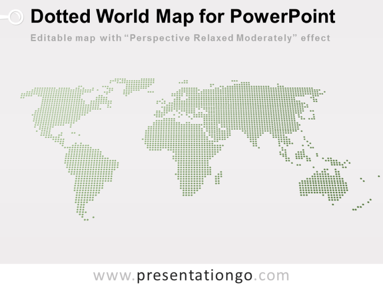 Free 3D Perspective Dotted World Map PowerPoint