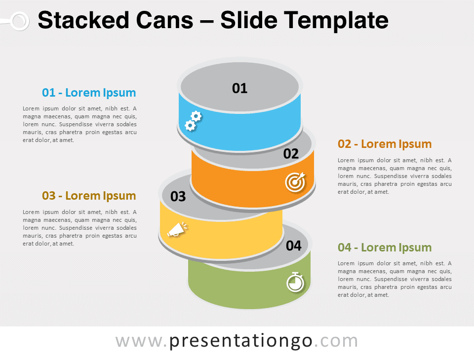 Pile of Stacked Cans for PowerPoint and Google Slides