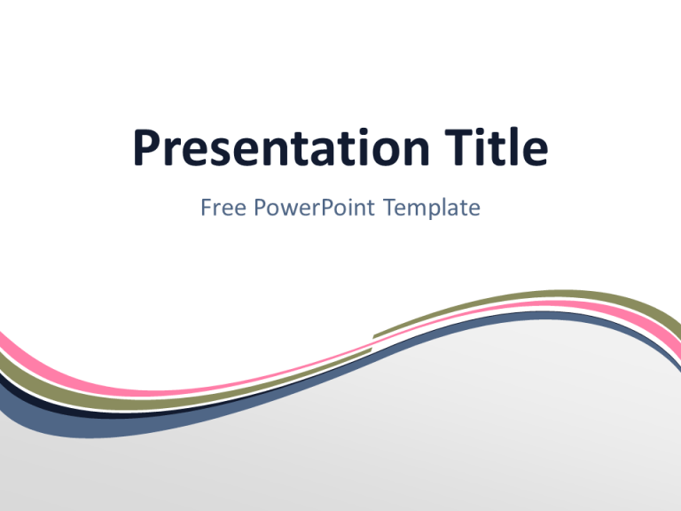 Free Pink Abstract Wave PowerPoint Template - Title Slide With Light Background