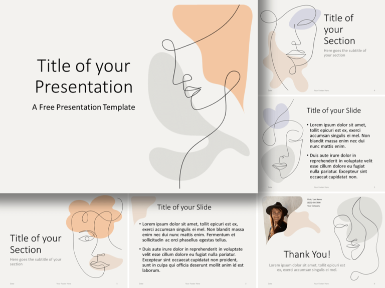Free Portraits Template for PowerPoint and Google Slides