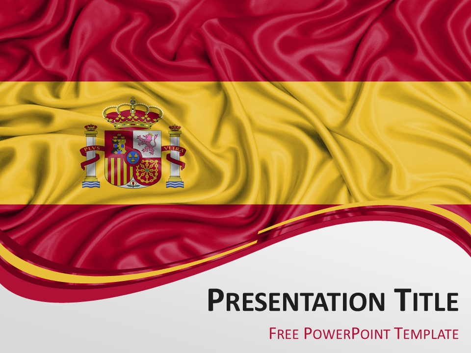 Free PowerPoint template with flag of Spain background
