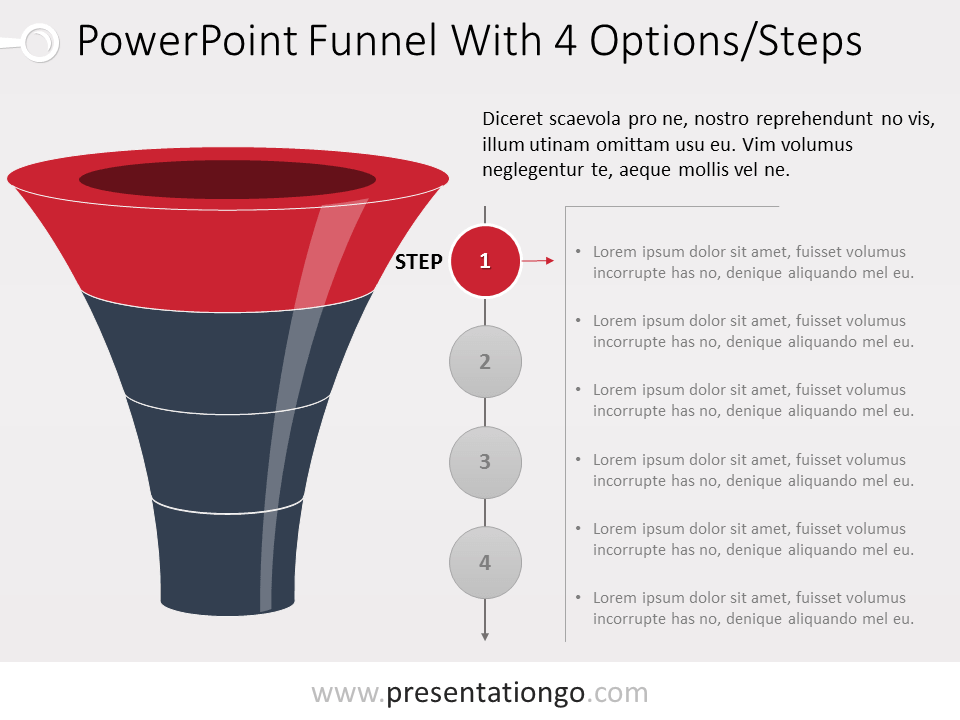 Free PowerPoint Funnel Evolution with 4 Steps - Level 1