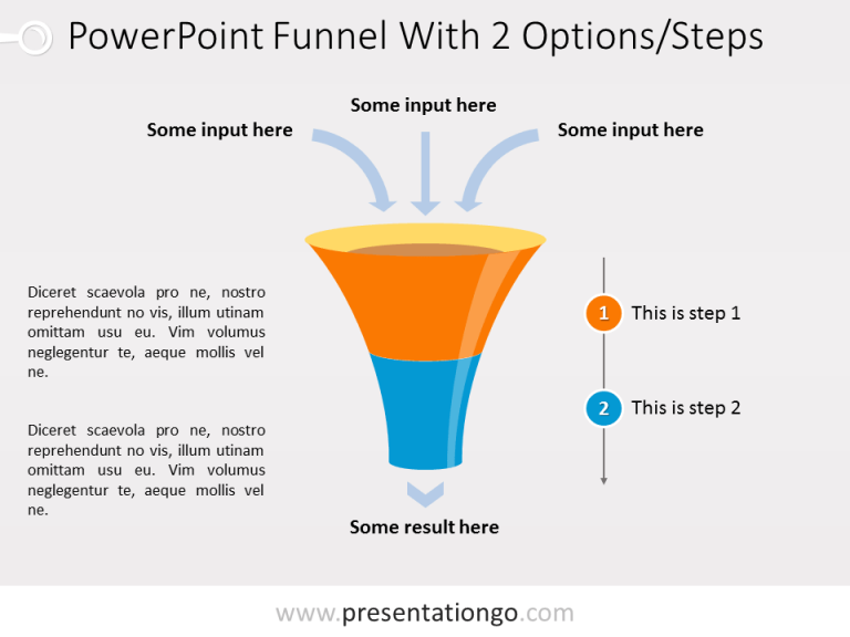 Free PowerPoint Funnel with Input Arrows - 2 steps
