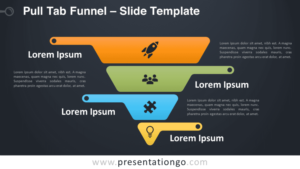 Free Pull Tab Funnel Diagram for PowerPoint and Google Slides