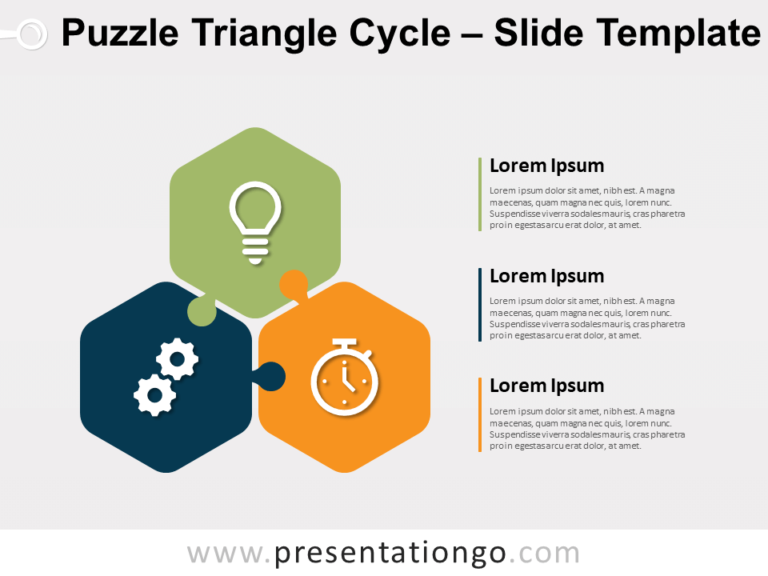 Rompecabezas de Ciclo Triangular Gráfico Gratis Para PowerPoint Y Google Slides