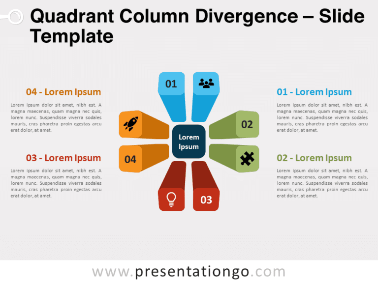 Divergencia de Columnas en Cuadrantes Grafico Gratis Para PowerPoint Y Google Slides