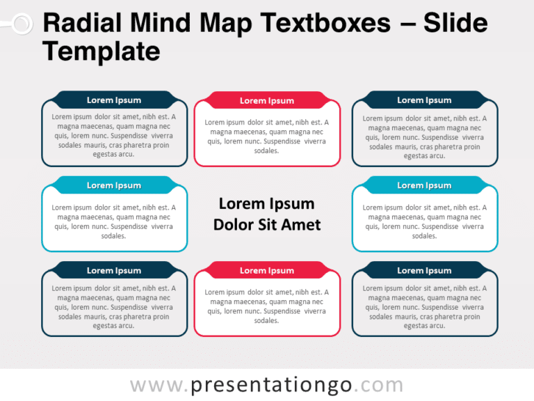 Free Radial Mind Map Textboxes for PowerPoint