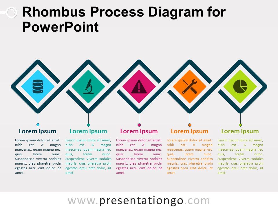 Free Rhombus Process Diagram for PowerPoint