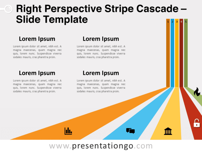 Free Right Perspective Stripe Cascade for PowerPoint