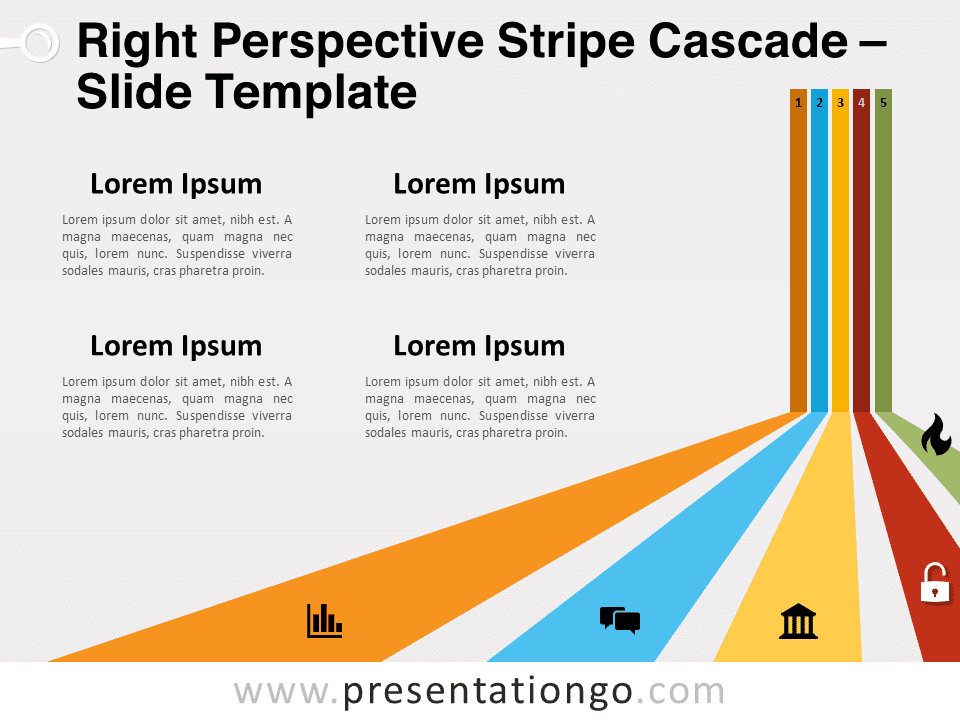 Free Right Perspective Stripe Cascade for PowerPoint