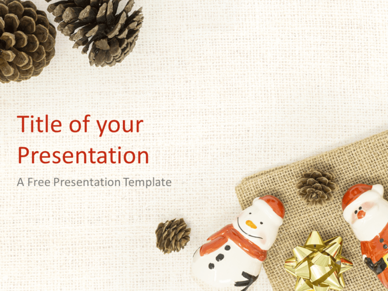 Free Santa, Snowman and Pinecones Template for PowerPoint