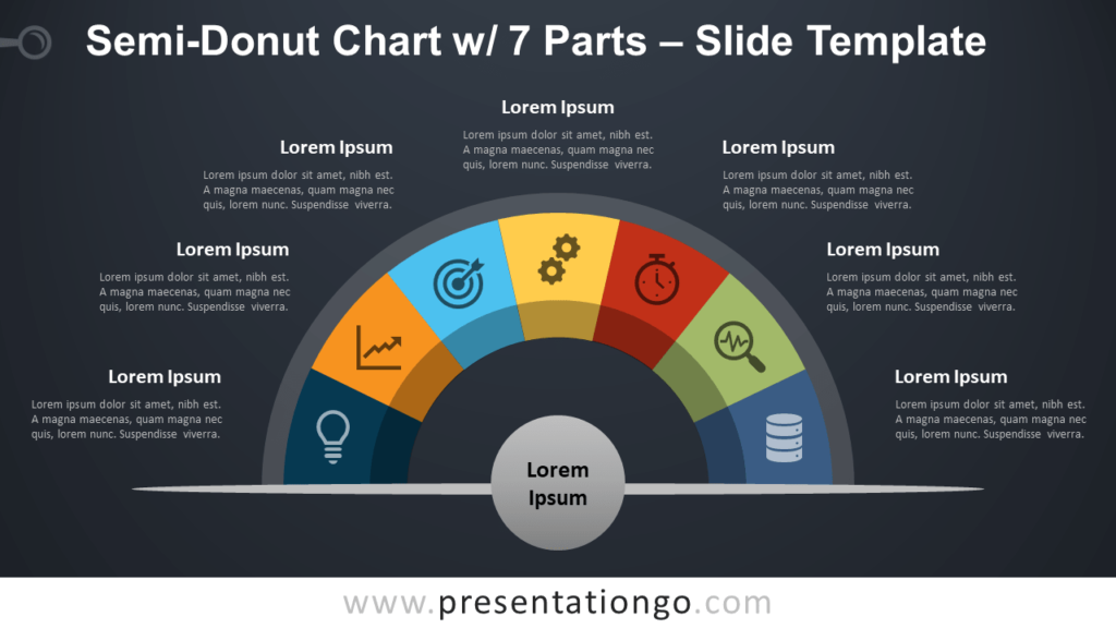 Free Semi-Donut Chart with 7 Parts for PowerPoint