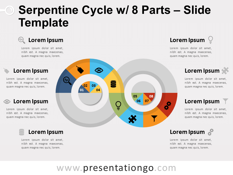 Free Serpentine Cycle with 8 Parts for PowerPoint