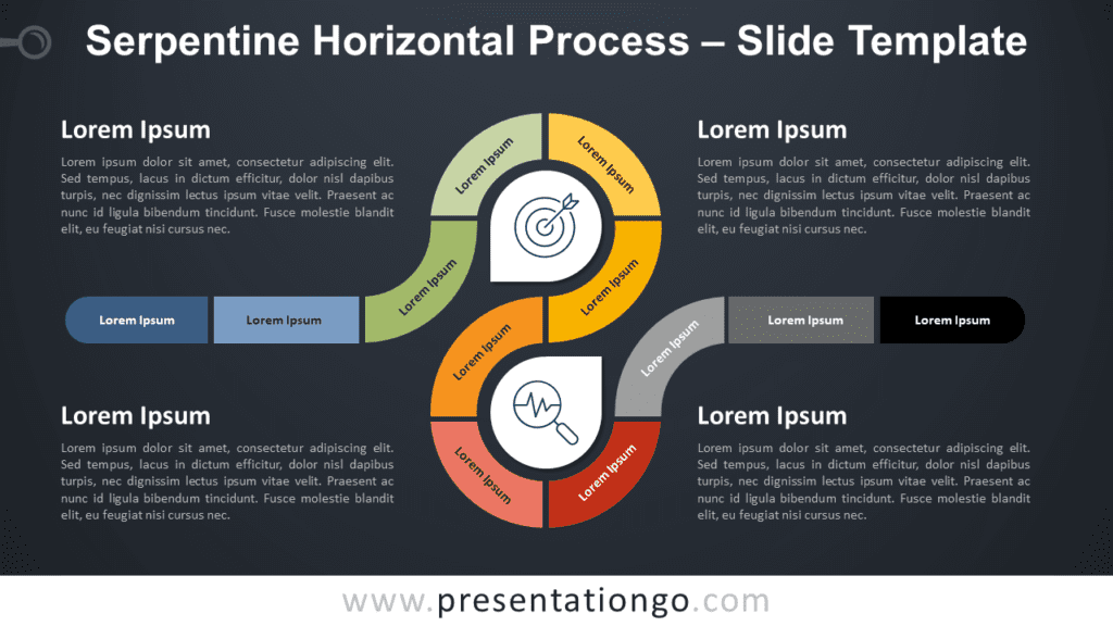 Free Serpentine Horizontal Process Infographic for PowerPoint and Google Slides