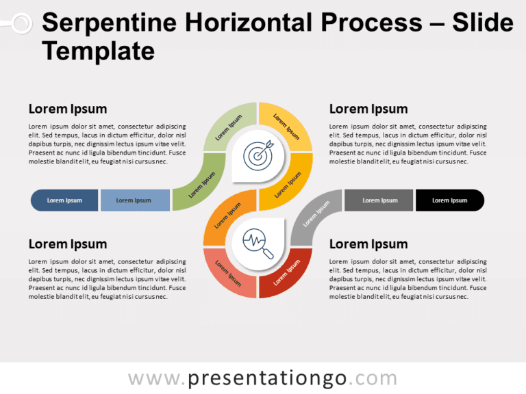 Free Serpentine Horizontal Process for PowerPoint