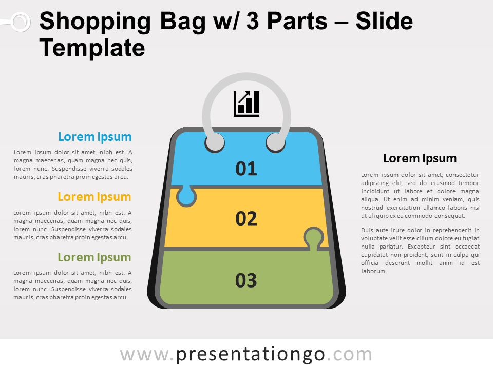 Free Shopping Bag with 3 Parts for PowerPoint