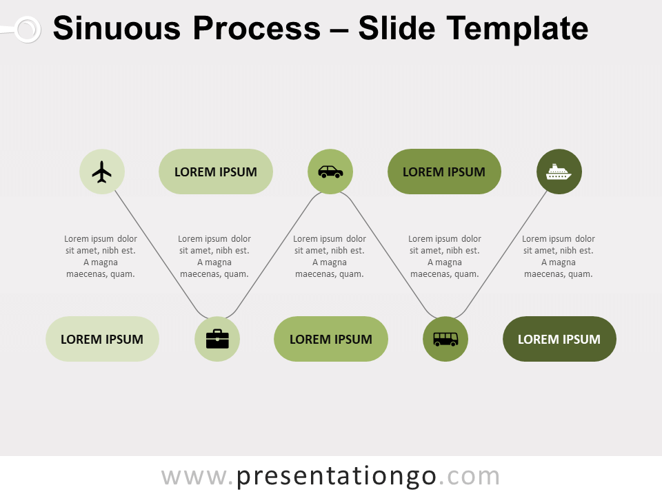 Free Sinuous Process for PowerPoint