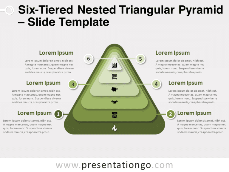 Free Six-Tiered Nested Triangula Pyramid for PowerPoint