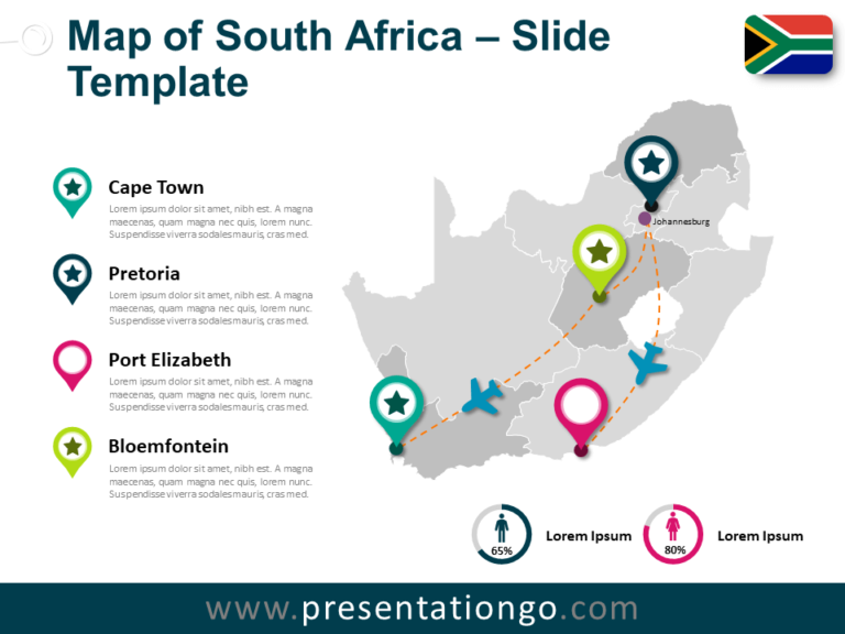 Free Map of South Africa for PowerPoint