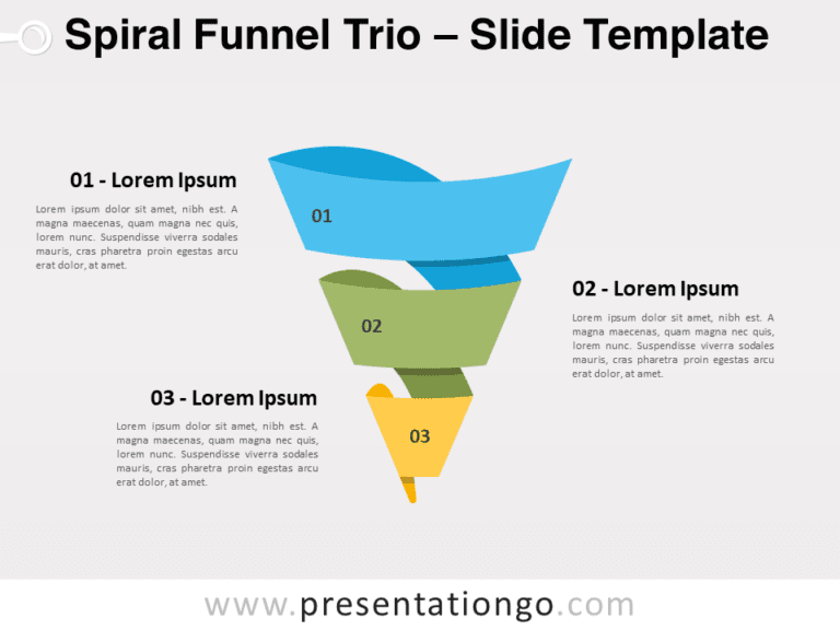 Free Spiral Funnel Trio for PowerPoint