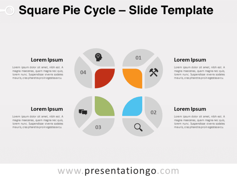 Free Square Pie Cycle for PowerPoint