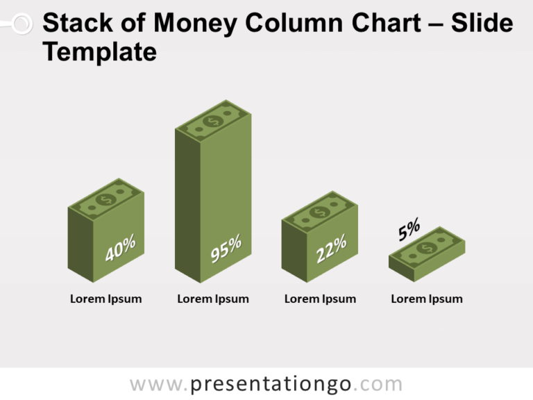 Free Stack Money Column Chart for PowerPoint