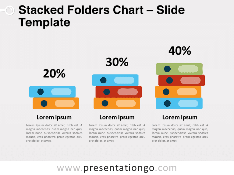 Free Stacked Folders Chart for PowerPoint