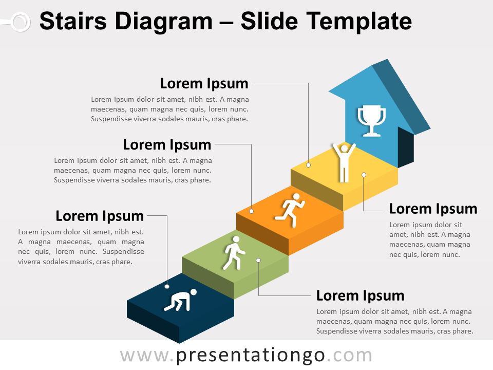 Free Stairs Diagram for PowerPoint