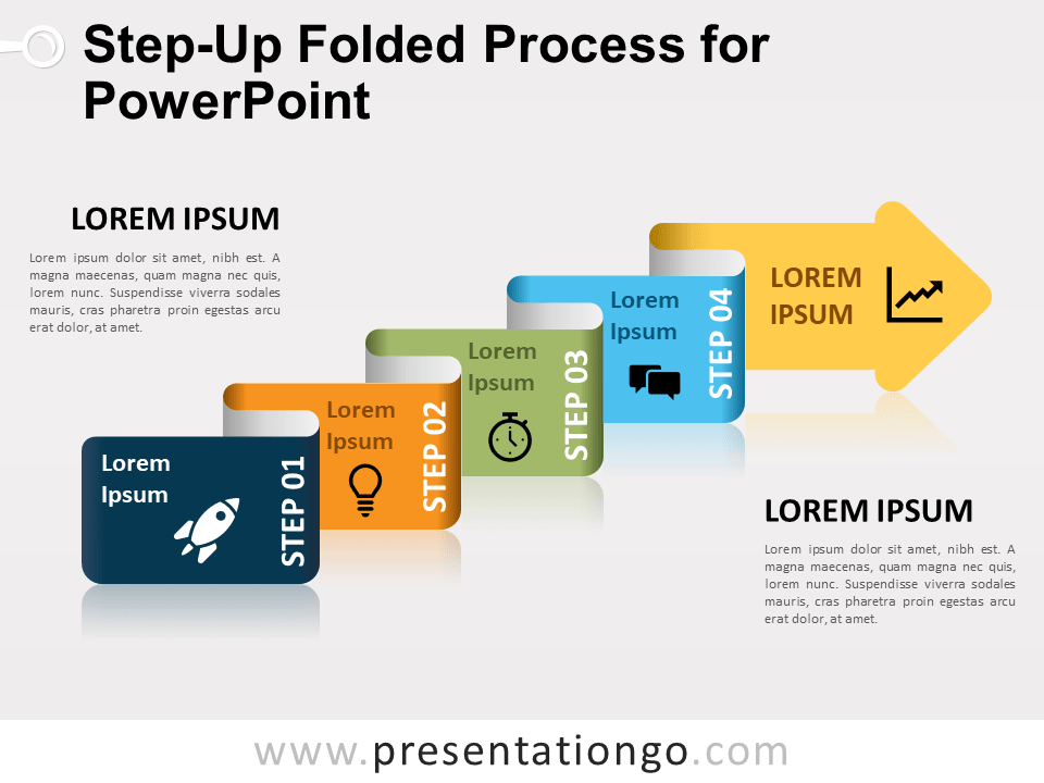 Free Step-Up Folded Process for PowerPoint