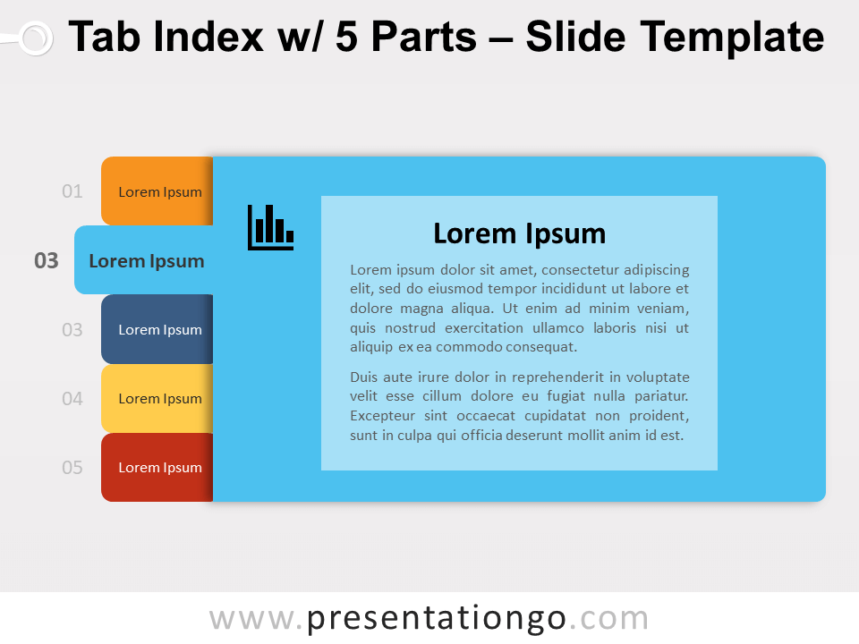 Free Tab Index with 5 parts for PowerPoint
