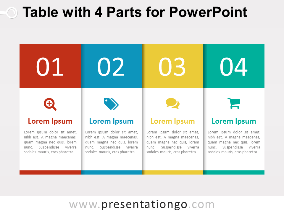 Free 4-Part Table for PowerPoint