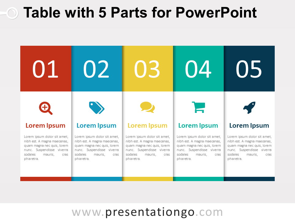 Free 5-Part Table for PowerPoint