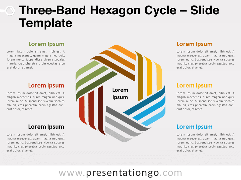 Free Three-Band Hexagon for PowerPoint