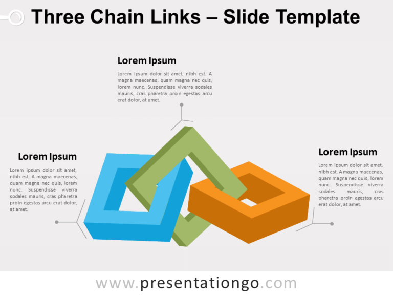 Free Three Chain Links for PowerPoint