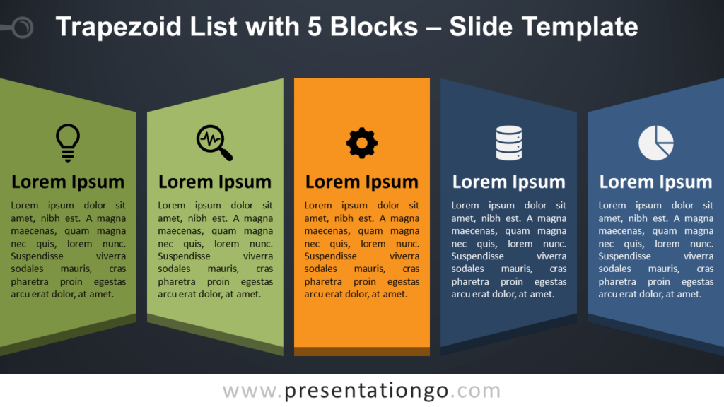 Free Trapezoid with 5 Blocks for PowerPoint and Google Slides